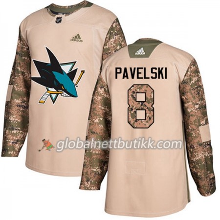 San Jose Sharks Hockeydrakt Joe Pavelski 8 2017-2018 Camo Veterans Day Practice Adidas Authentic - Herre